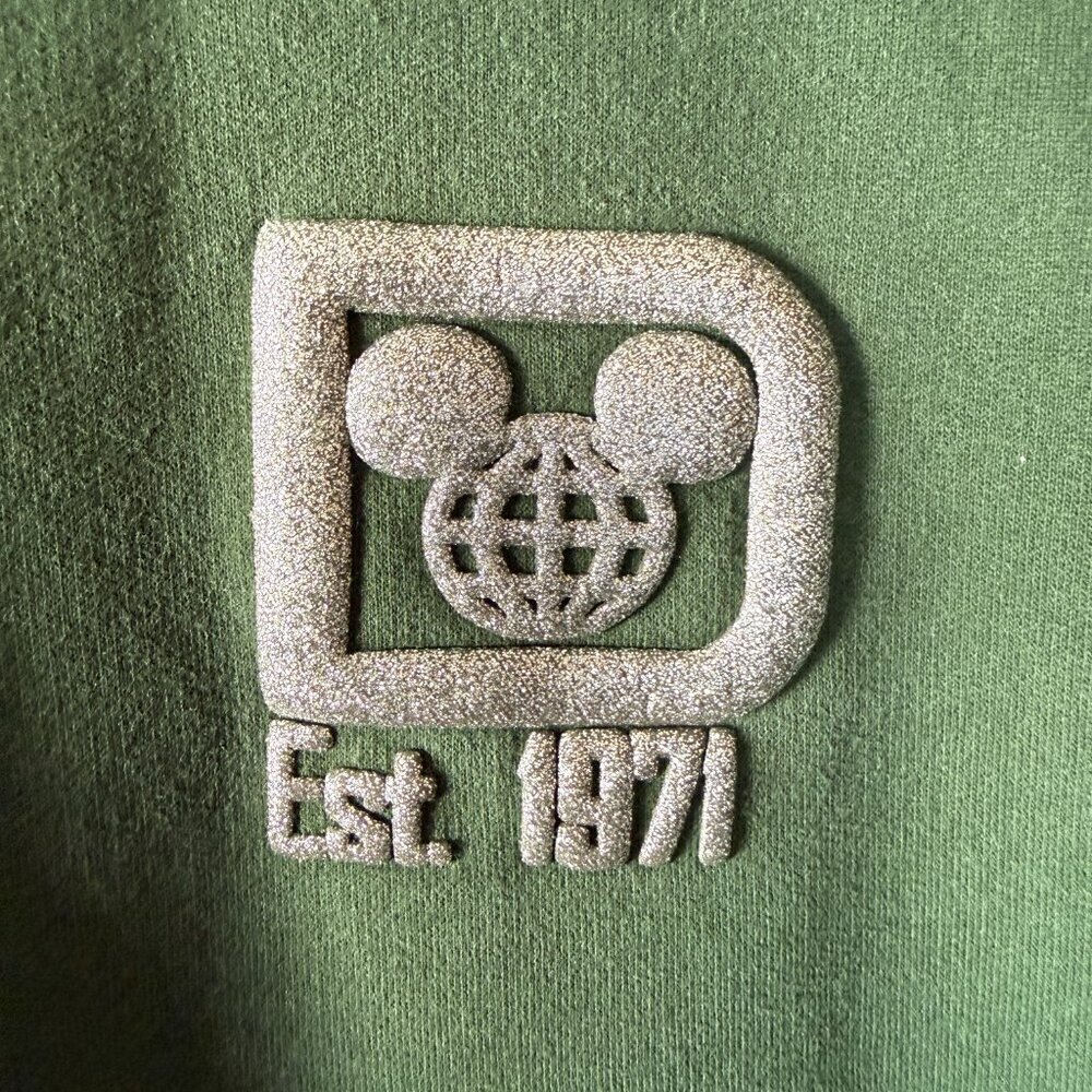 Women's M Disney Spirit Jersey Green Mickey Mouse Crewneck Sweatshirt - Picture 5 of 11